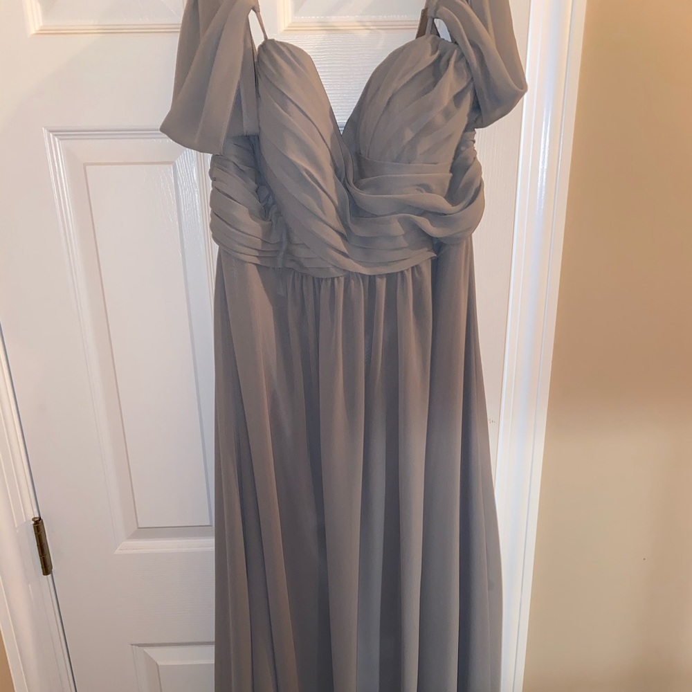 Light gray bridesmaid dress